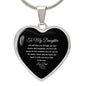 To My Daughter | Life Ups & Downs Engravable Heart Necklace (Black)