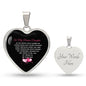 To My Badass Daughter | As You Grow You Will Learn Engravable Heart Necklace (Mom)