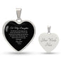 To My Daughter | Life Ups & Downs Engravable Heart Necklace (Black)