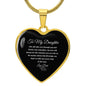 To My Daughter | Life Ups & Downs Engravable Heart Necklace (Black)