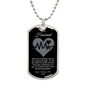 To My Husband | Heartbeat Dog Tag Necklace