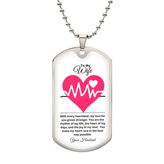 To My Wife |  You Make My Heart Race Necklace