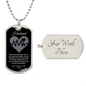 To My Husband | Heartbeat Dog Tag Necklace
