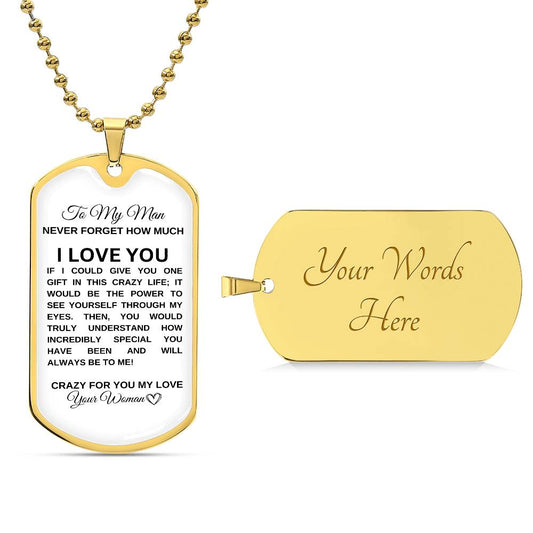 To My Man | Military Style Dog Tag Necklace