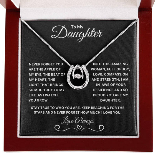 To My Daughter | Woman Full of Joy Lucky in Love Necklace