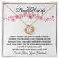 To My Beautiful Wife | I Desire to be Your List | Love Knot Necklace