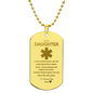 To My Daughter | Saving Lives Engraved Necklace