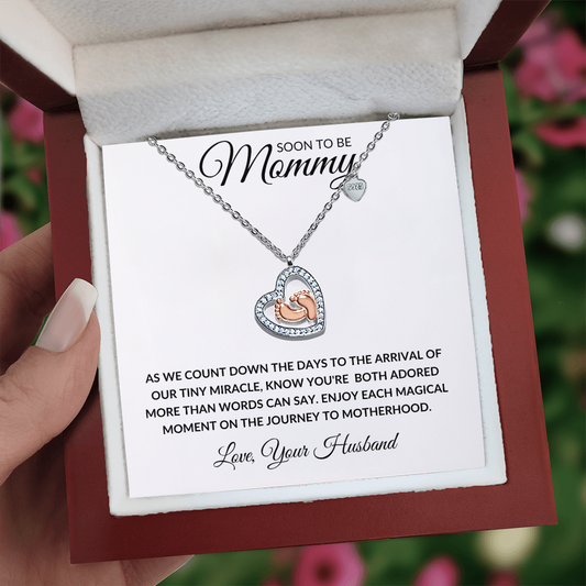 Mommy to Be | Baby Feet Heart Necklace