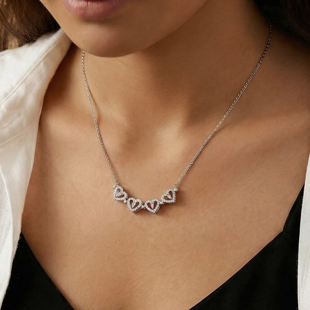 To My Daughter | Magnetic Hearts Clover Necklace | Forever Connected
