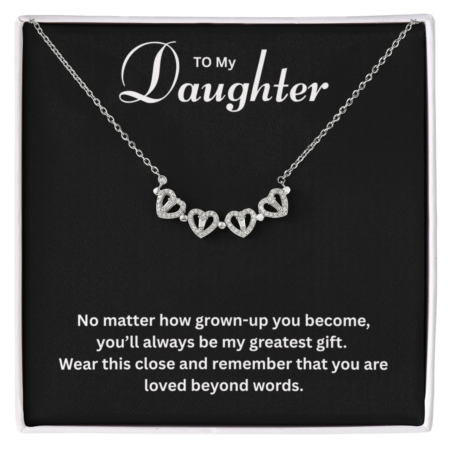 To My Daughter | Magnetic Hearts Clover Necklace | Forever Connected