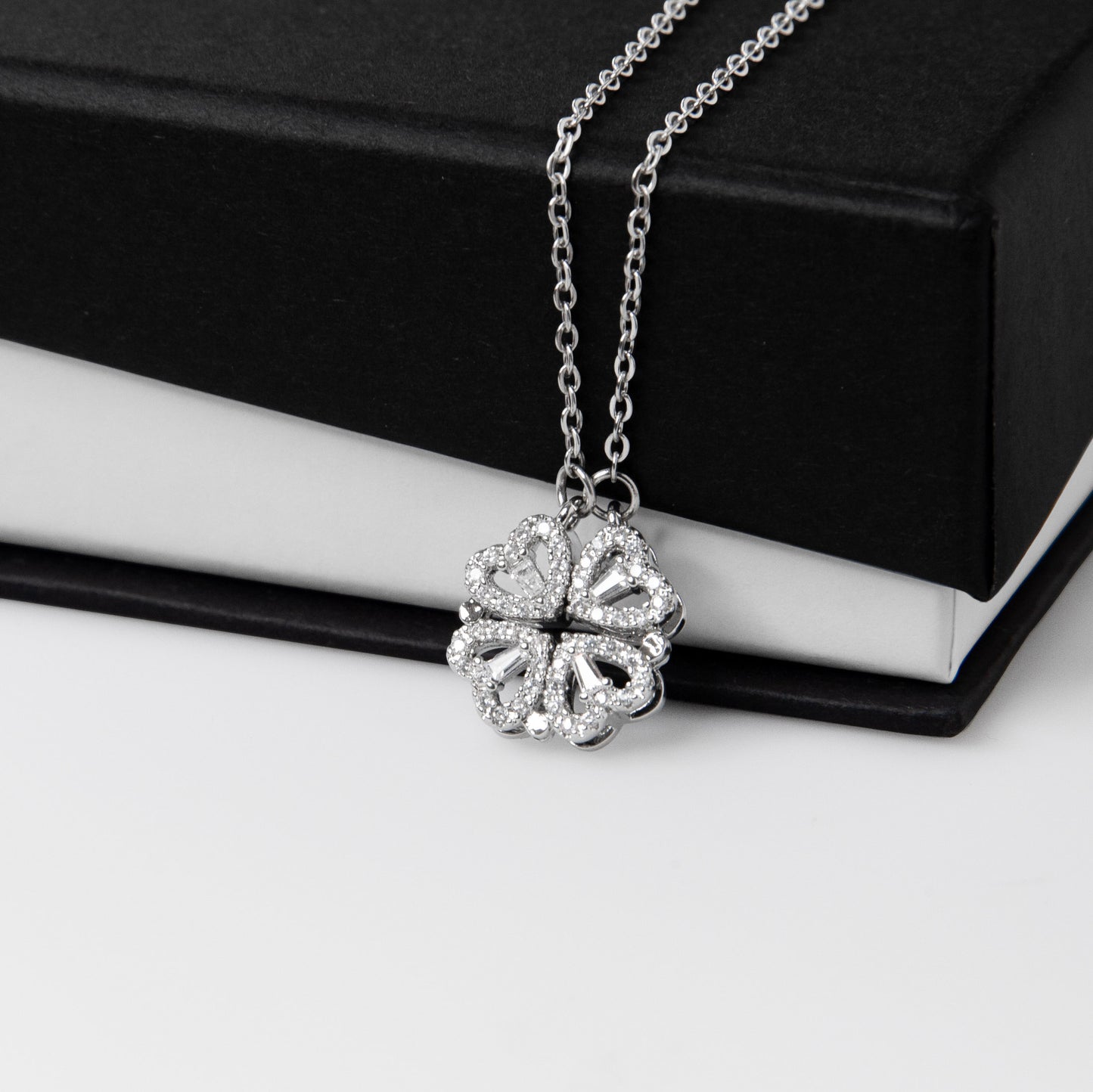 To My Daughter | Magnetic Hearts Clover Necklace | Forever Connected