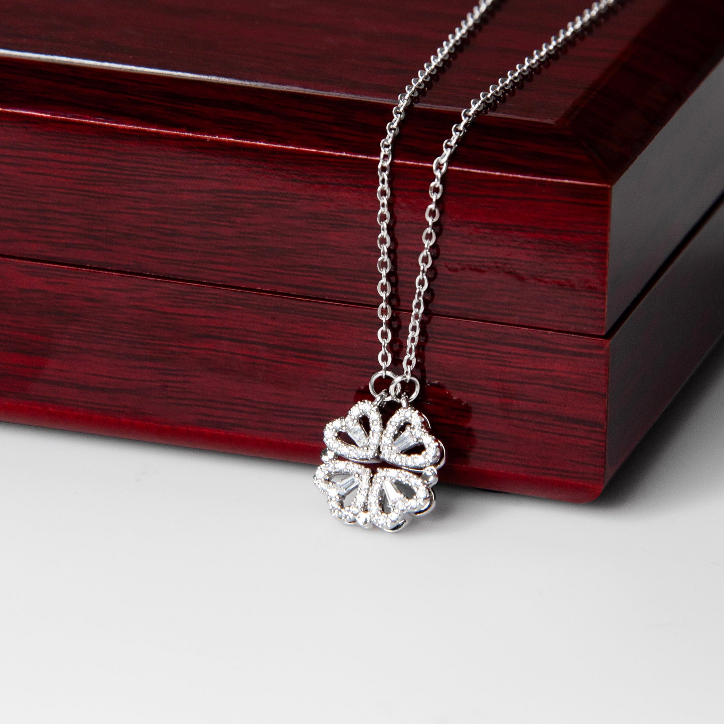 To My Daughter | Magnetic Hearts Clover Necklace | Forever Connected