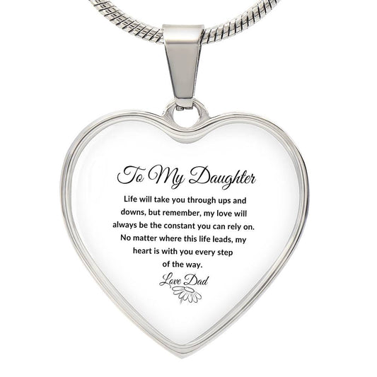 To My Daughter | Life Ups & Downs Engravable Heart Necklace