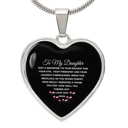 To My Daughter | I am Your Biggest Fan Engravable Heart Necklace