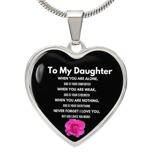 To My Daughter | When you are Alone Engravable Heart Necklace