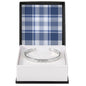For Him | Personalized Engraved Cuff Bracelet | Blue Plaid
