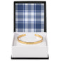 For Him | Personalized Engraved Cuff Bracelet | Blue Plaid