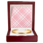 For Her | Personalized Engraved Cuff Bracelet | Blue Plaid