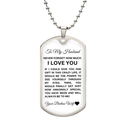 To My Husband | Luxury Military Dog Tag Necklace