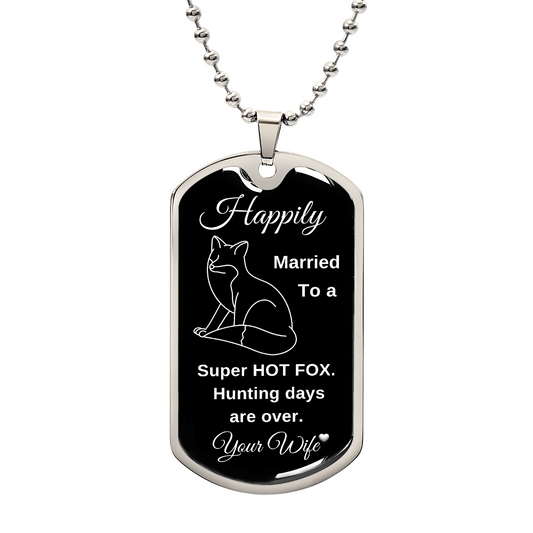 To My Husband | Happily Married Dog Tag Necklace