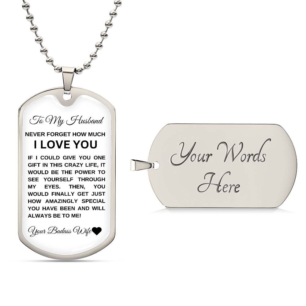 To My Husband | Luxury Military Dog Tag Necklace