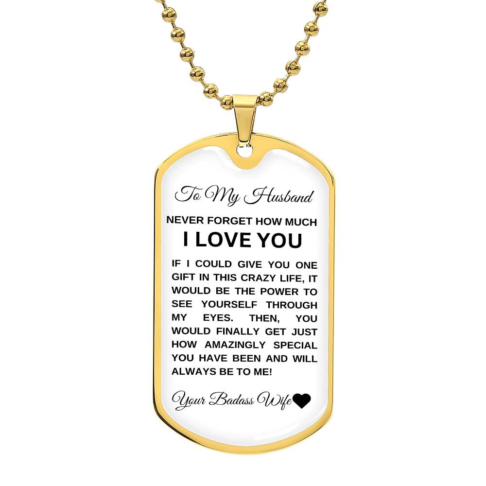 To My Husband | Luxury Military Dog Tag Necklace