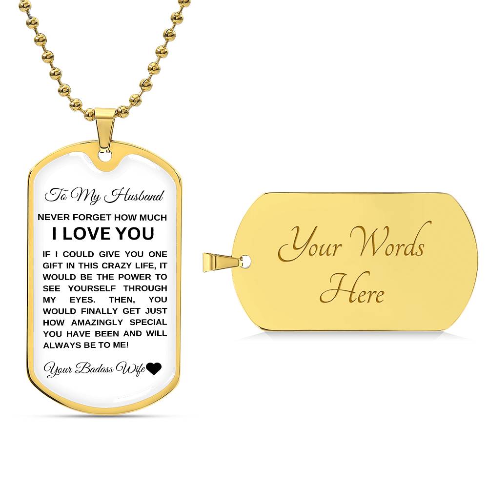 To My Husband | Luxury Military Dog Tag Necklace