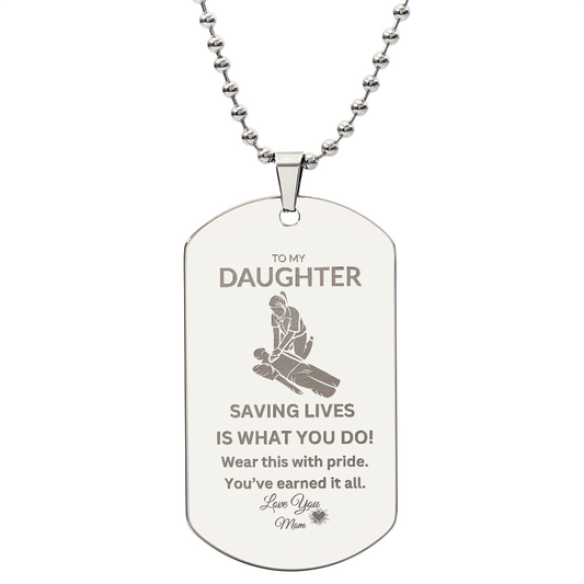 To My Daughter | Wear It With Pride Engraved Dog Tag Necklace