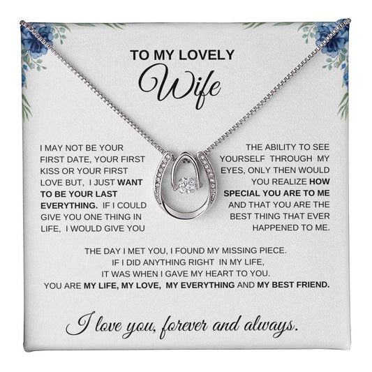 To My Lovely Wife Necklace | Lucky in Love Necklace | Gift for Wife | Birthday Gift