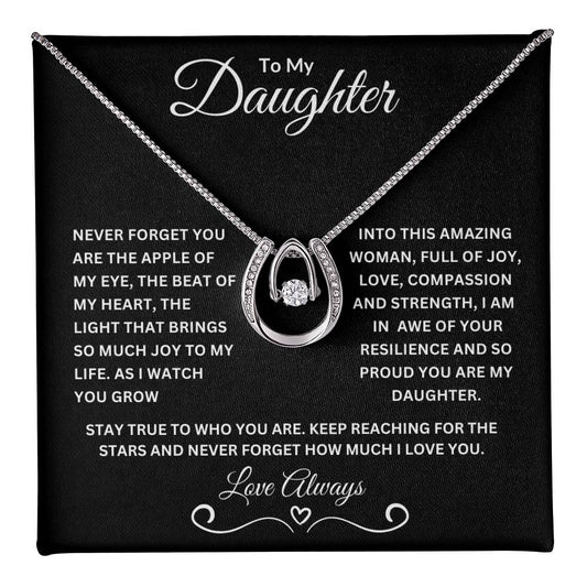 To My Daughter | Woman Full of Joy Lucky in Love Necklace