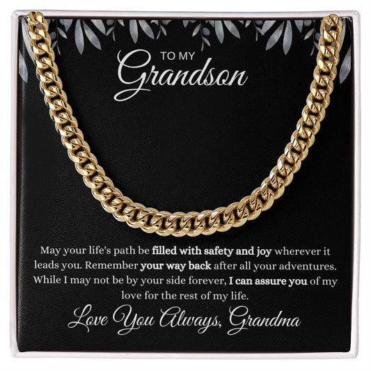 To My Grandson | Cuban Link Chain | Birthday Gift