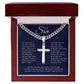 To My Son | I Often Worry Cuban Link Chain with Engraved Artisan Cross