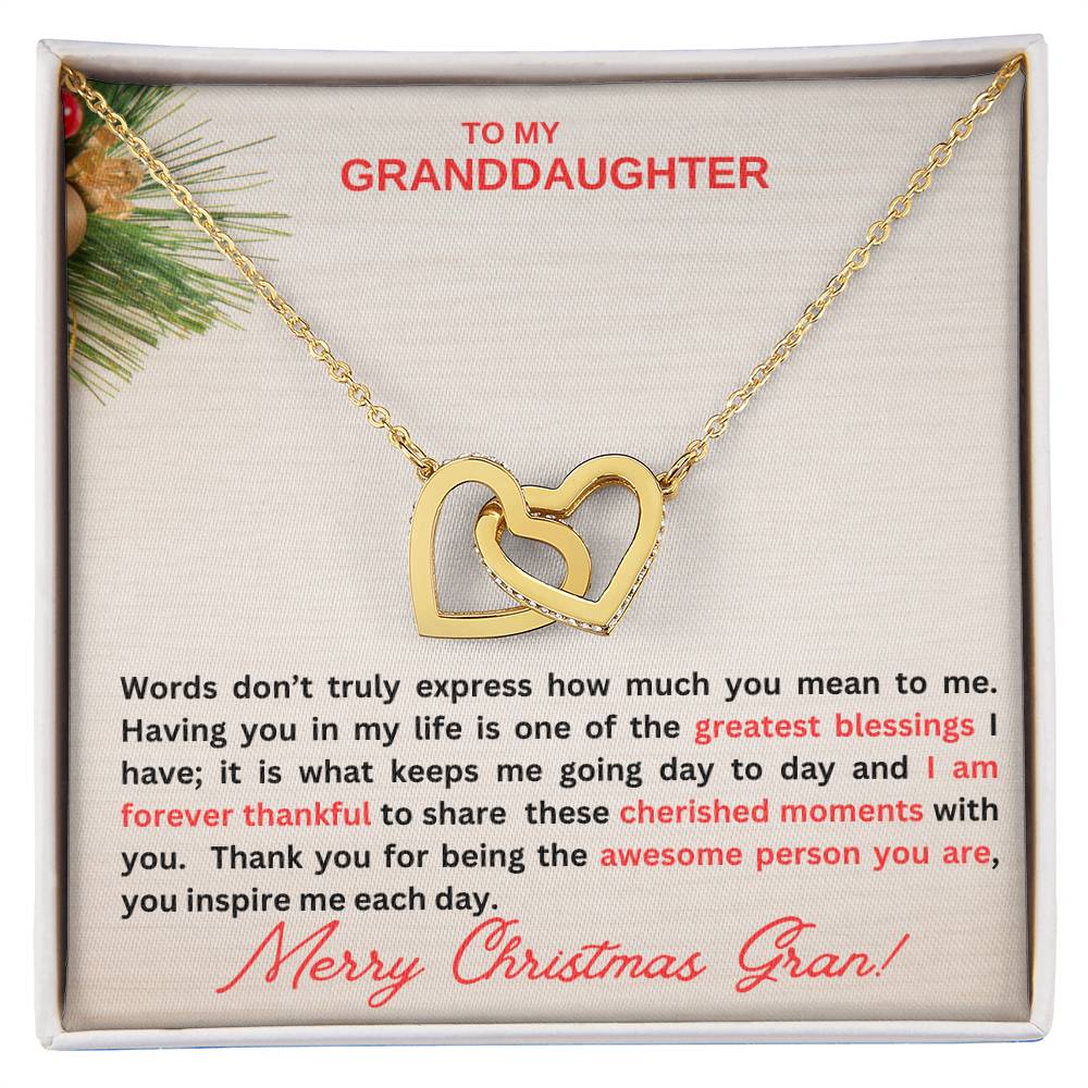 To My Granddaughter | You Mean So Much to Me Interlocking Hearts Necklace