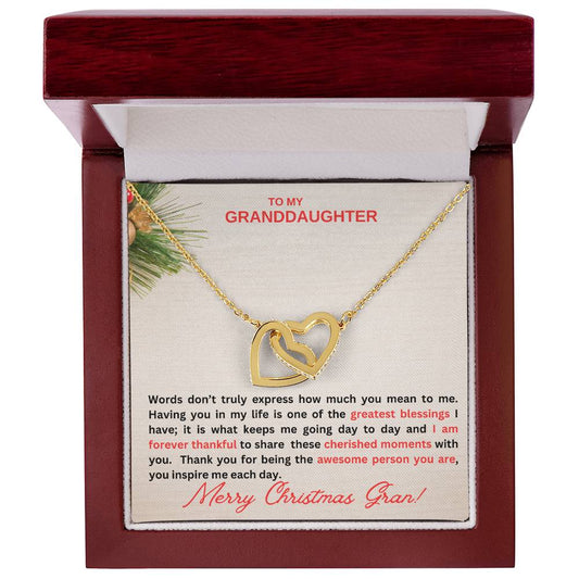 To My Granddaughter | You Mean So Much to Me Interlocking Hearts Necklace