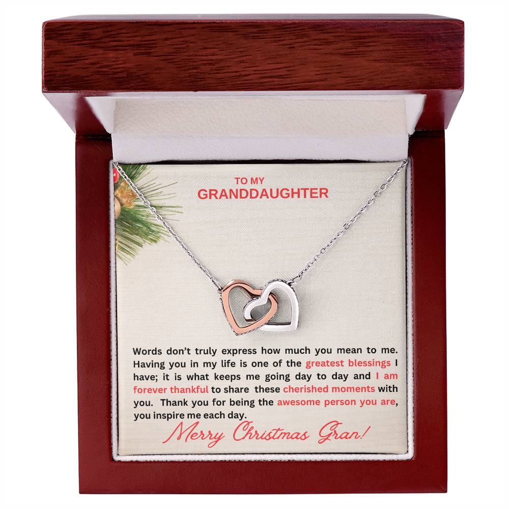 To My Granddaughter | You Mean So Much to Me Interlocking Hearts Necklace