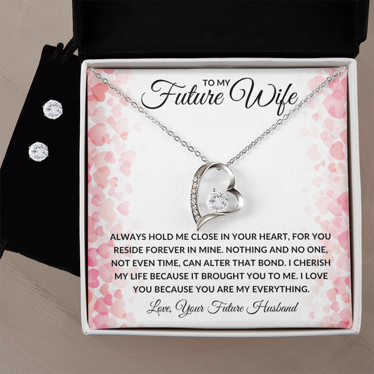 To My Future Wife | Forever Love Necklace Set | Hold Me Close in Your Heart