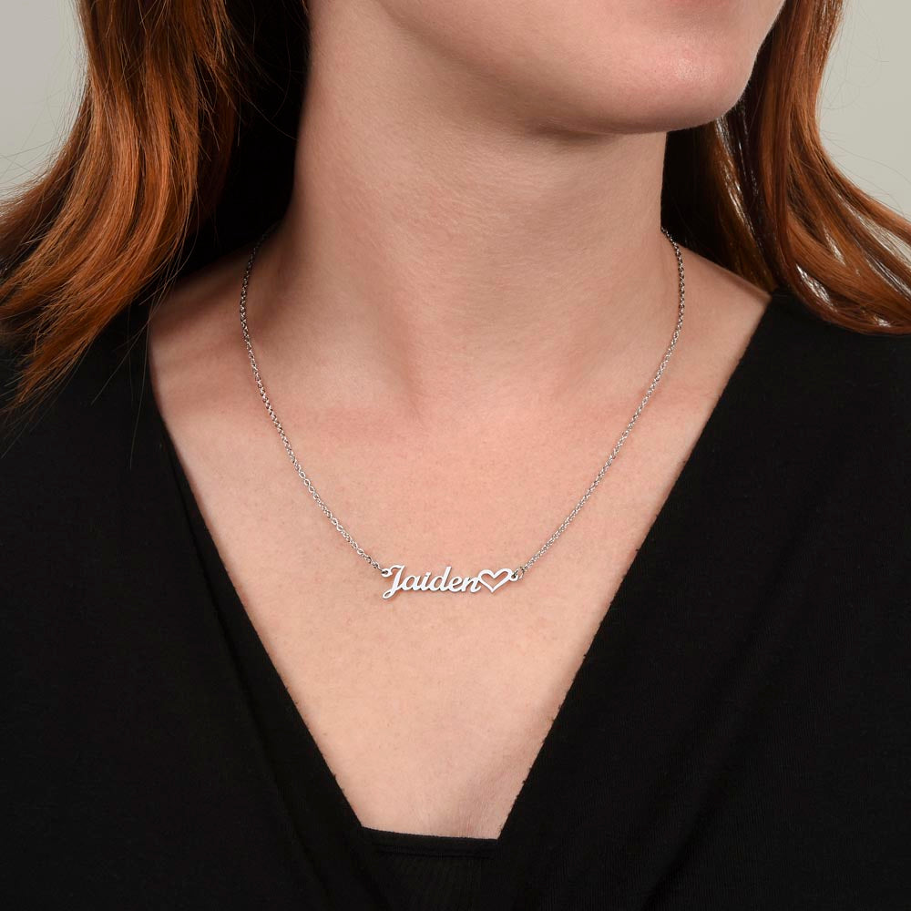 Custom Made Name with Heart Necklace