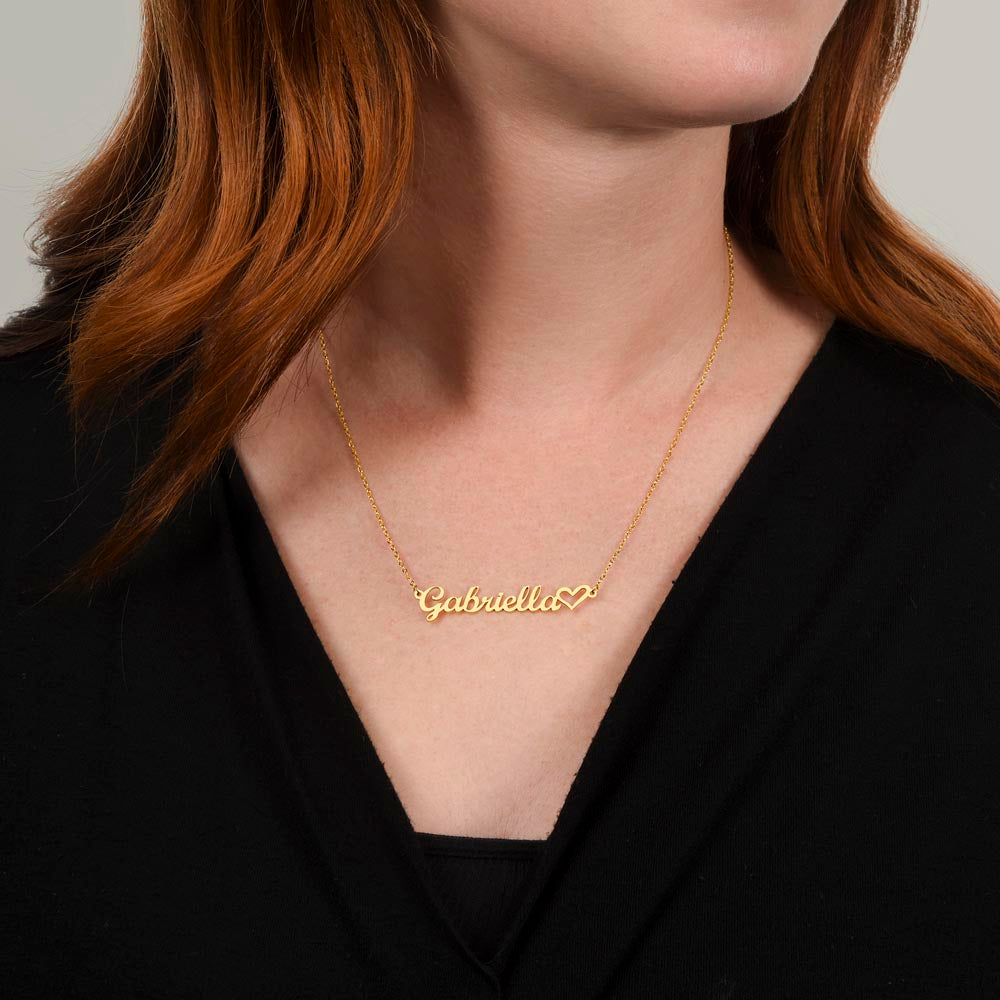 Custom Made Name with Heart Necklace