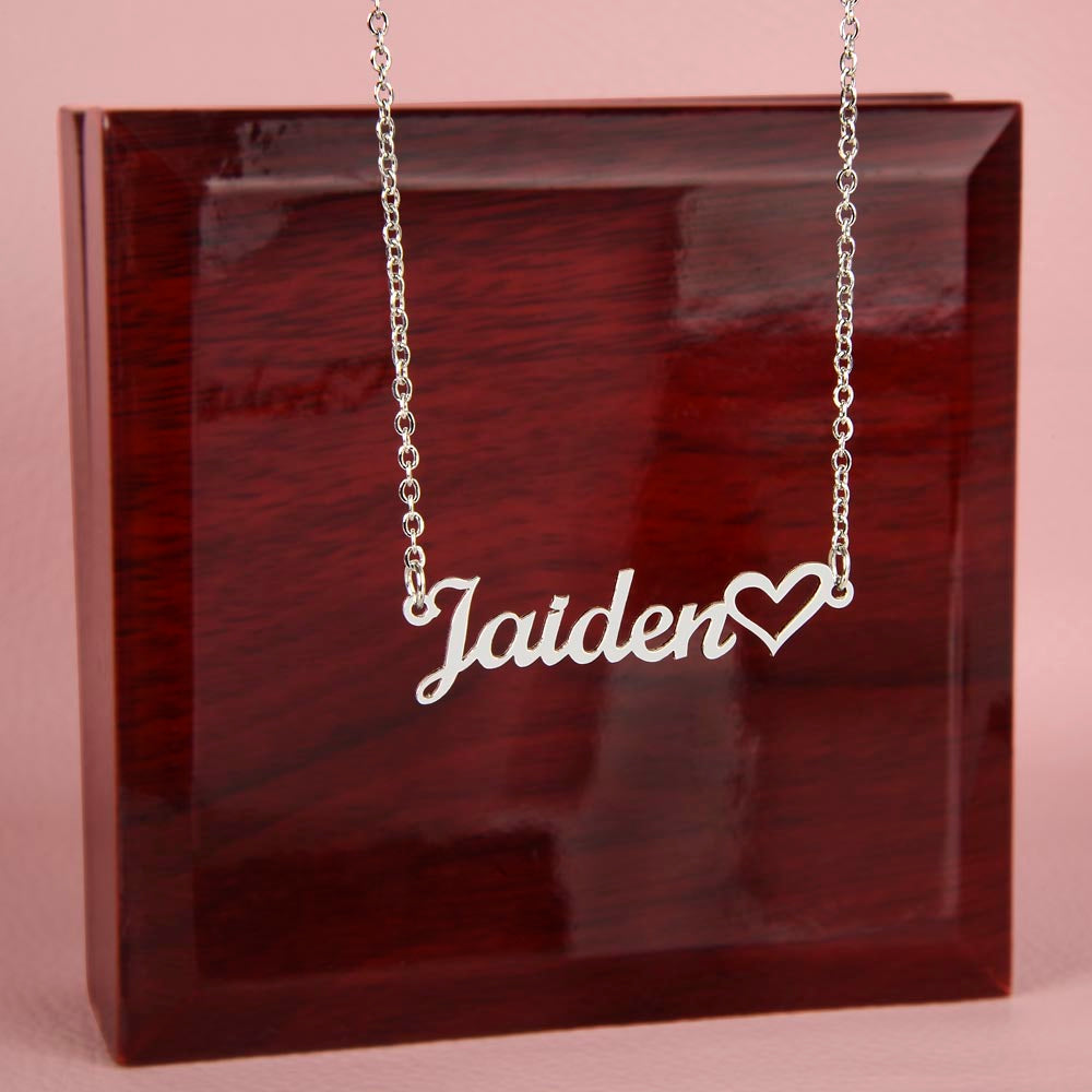 Custom Made Name with Heart Necklace