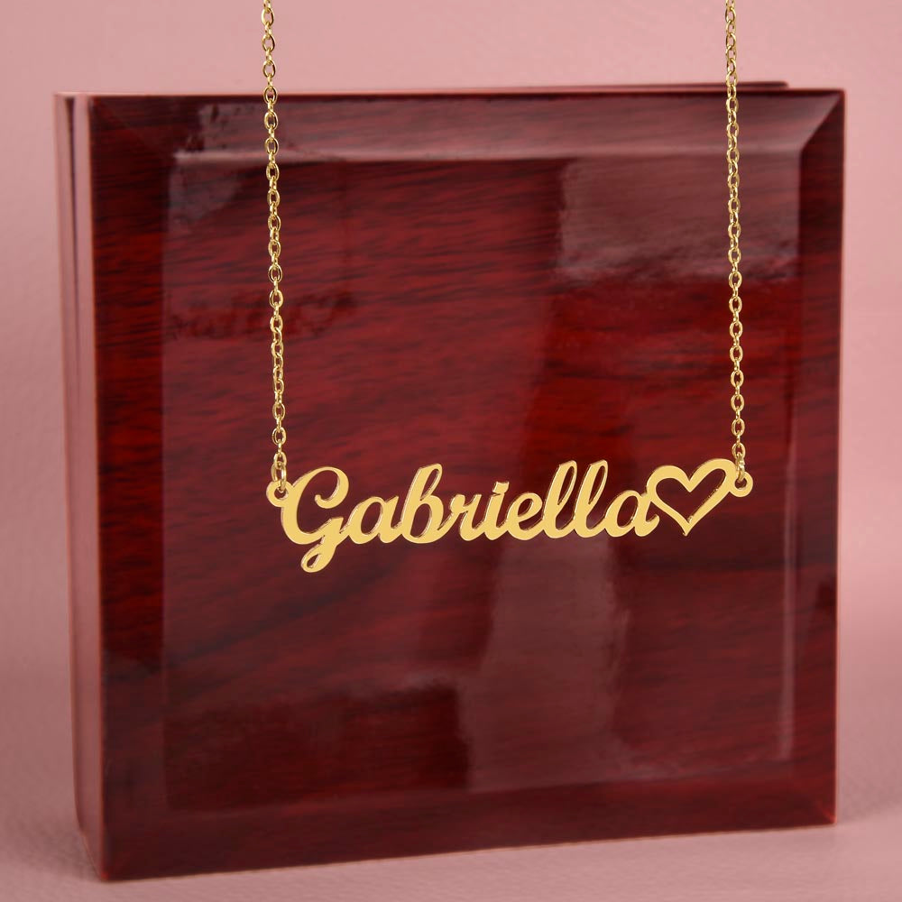 Custom Made Name with Heart Necklace