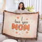 Woven Heirloom Blanket For Mom | I Love You Mom (Red)