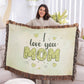 Woven Heirloom Blanket For Mom | I Love You Mom (Green)