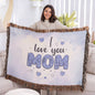 Woven Heirloom Blanket For Mom | I Love You Mom (Purple)