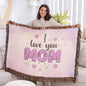 Woven Heirloom Blanket For Mom | I Love You Mom (Pink)
