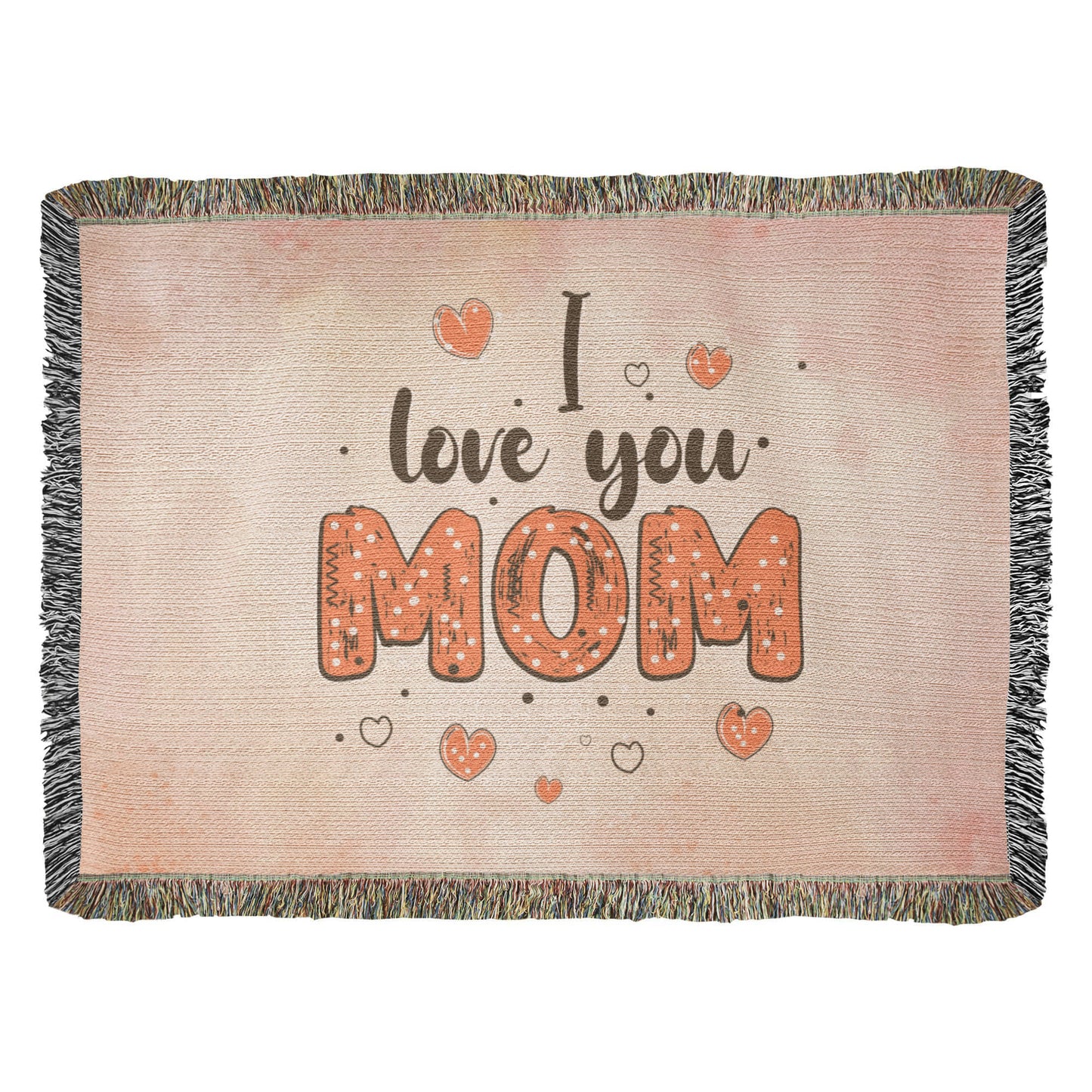 Woven Heirloom Blanket For Mom | I Love You Mom (Red)