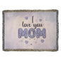 Woven Heirloom Blanket For Mom | I Love You Mom (Purple)