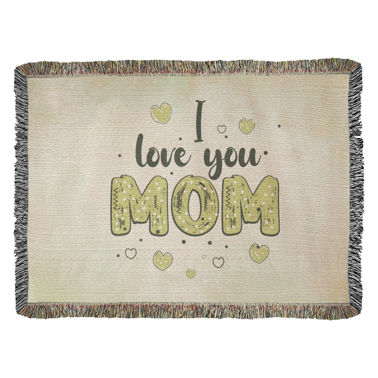 Woven Heirloom Blanket For Mom | I Love You Mom (Green)