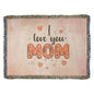 Woven Heirloom Blanket For Mom | I Love You Mom (Red)