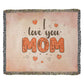 Woven Heirloom Blanket For Mom | I Love You Mom (Red)