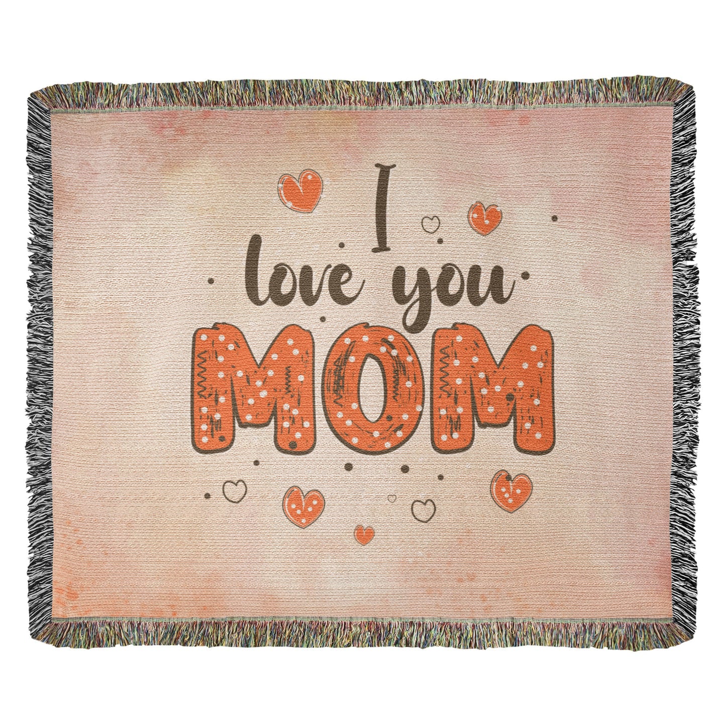 Woven Heirloom Blanket For Mom | I Love You Mom (Red)